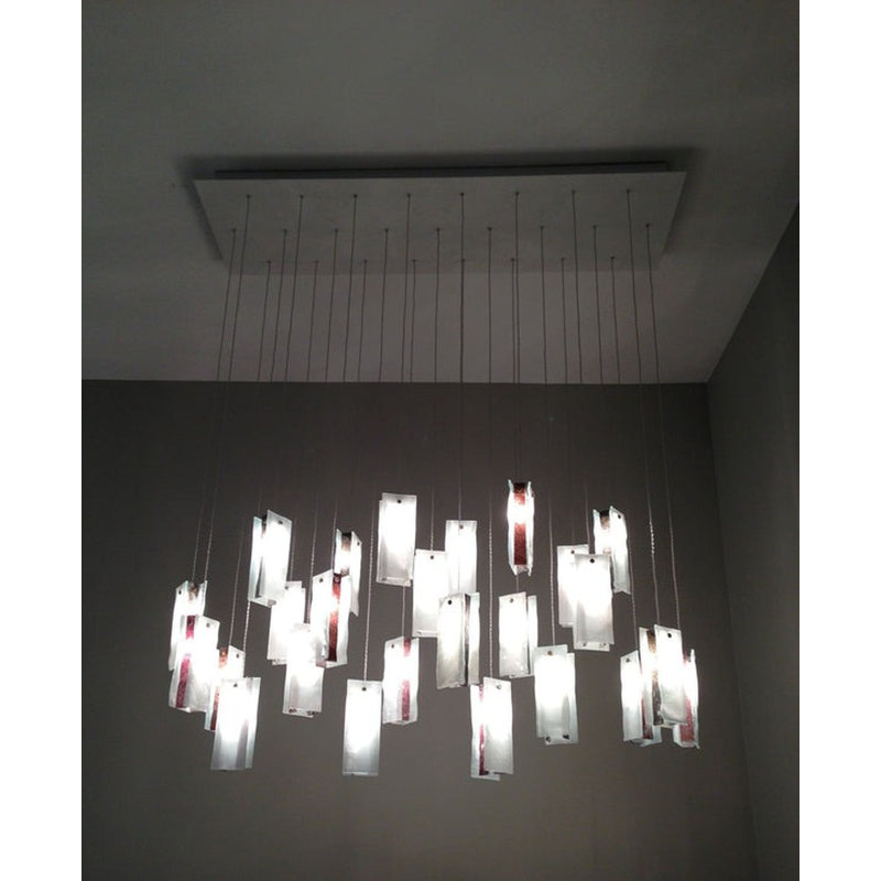 Floyed Dimmable Rectangle Chandelier, Brushed Brass