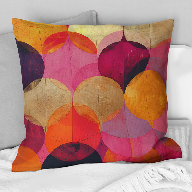 Coussin rétro rétro Mid-Century, H 16 po x l 16 po