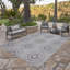 Savara Holdenville Silver Grey Ivory Cream Global Sunburst Indoor/ Outdoor Polypropylene Flatweave Area Rug-114323867