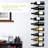 True Align Wall-Mounted Wine Rack, Black Wrought Iron, Minimalist Modern Wine Display, Alcohol Storage Solution, Holds Nine Standard Wine Bottles