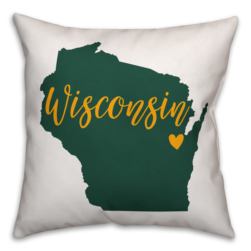 Coussin de lit fierté wisconsin, 16 po x 1 po