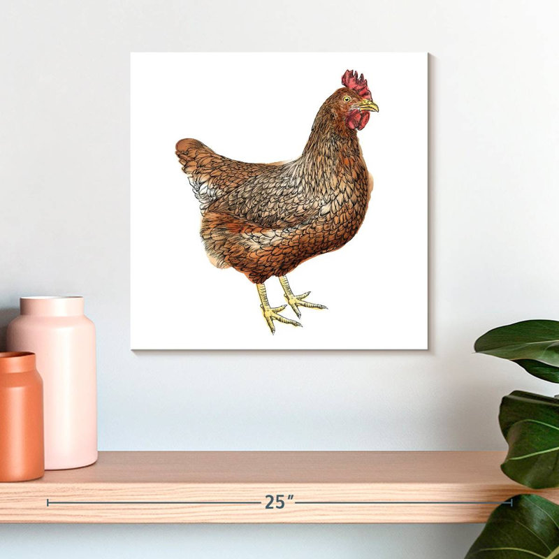 Crowle Brown Chicken, 16" H x 16" W