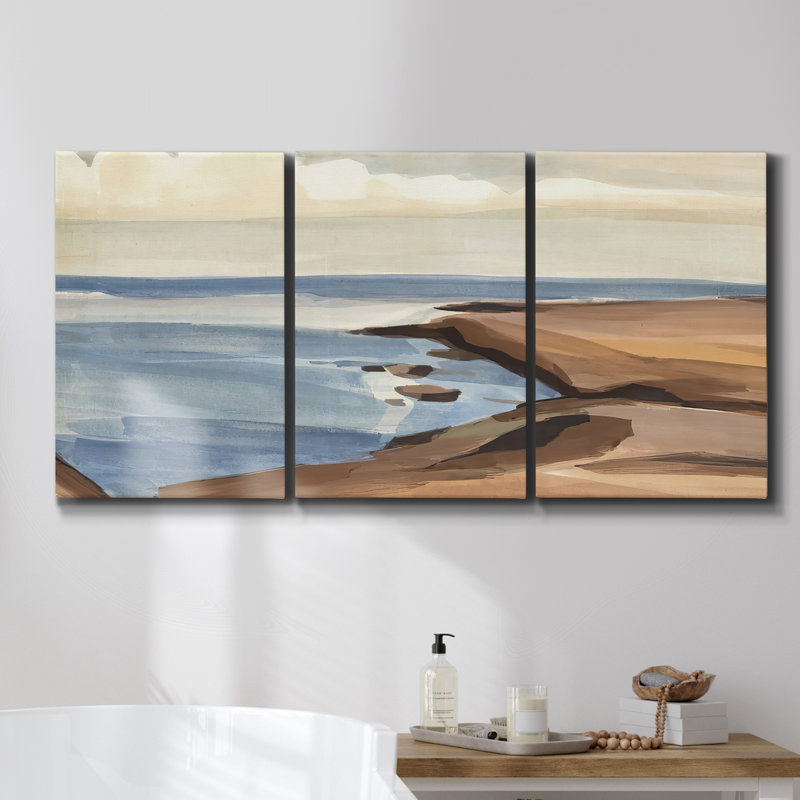 Echinacée Étude I sur toile, 3 pièces, H 27 po x l 54 po x P 2 po