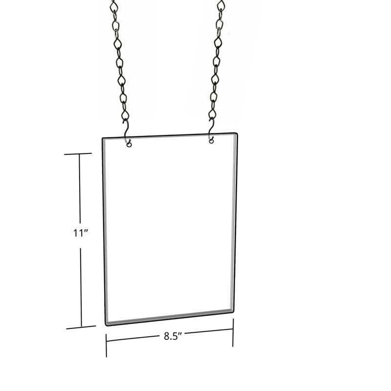Clear Acrylic 11x8.5 Hanging Wall Sign Holder, 4-Pack