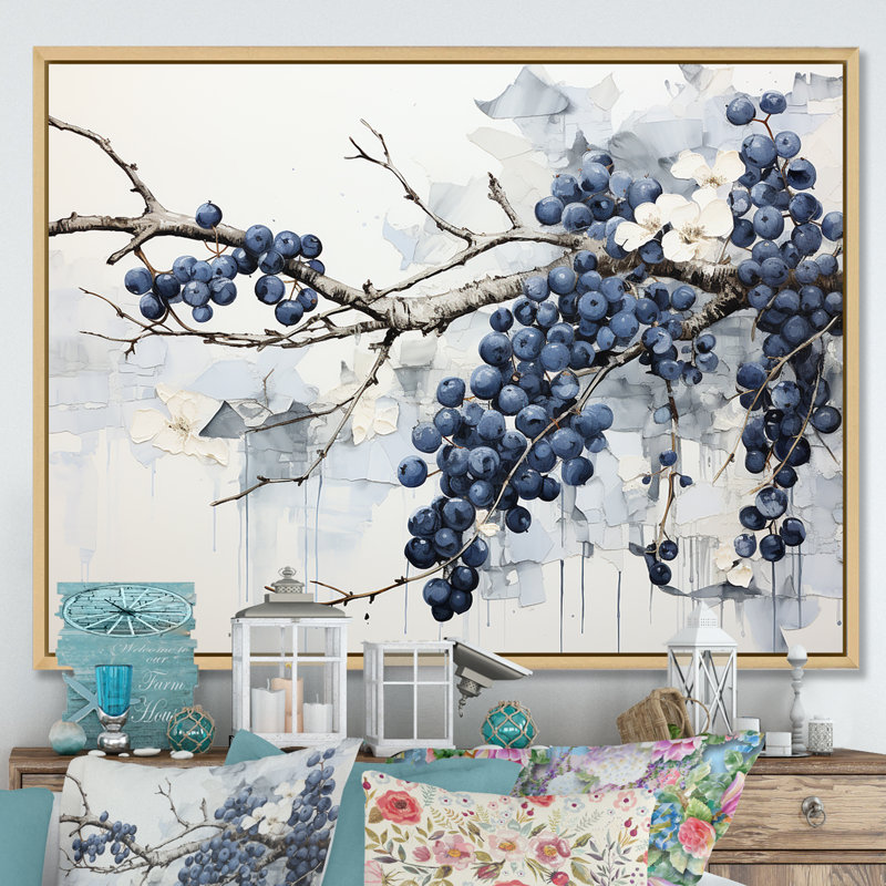 Impression sur toile Minimalisme Vineyard Dreamscape II, Cadre naturel flottant, H 34 po x l 44 po