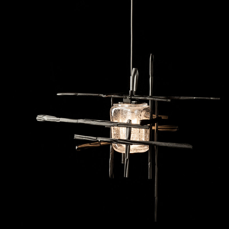 Tura Metal Armed Sconce, Oil Rubbed Bronze, Seeded Clear
