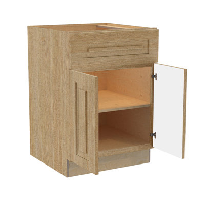 Gallery Express Ellison Plywood Assembled 24 in W X 24 in D X 34.5 in H Base Kitchen Cabinet with Drawer in Straw
