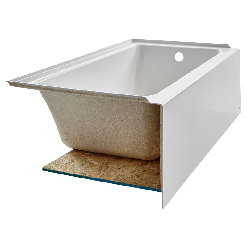 Studio 60'' x 32'' Soaking Acrylic Bathtub, White, Right
