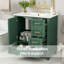 Meuble-lavabo moderne vert 30 po Elowynth, plateau en céramique, structure en bois massif