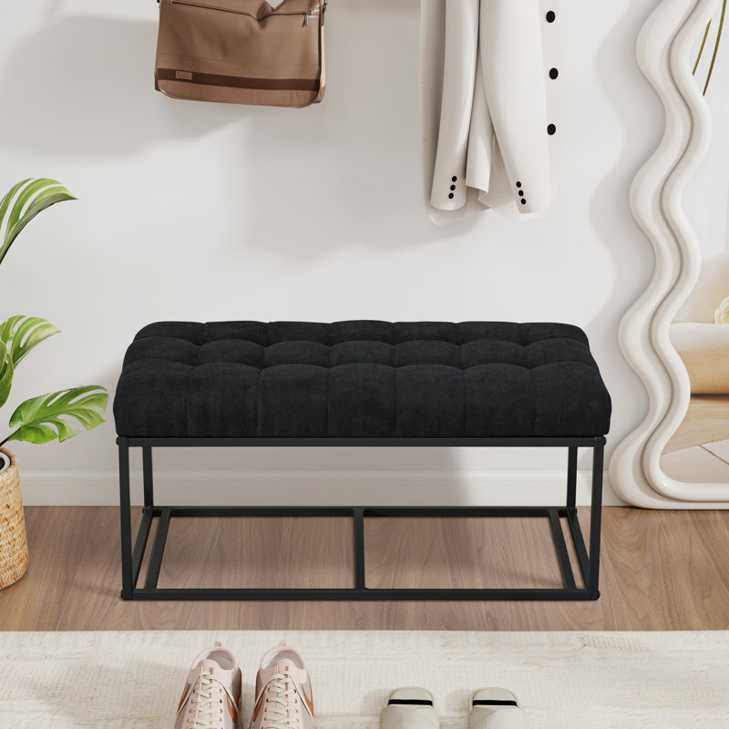 Banc de rangement multi-usages avec repose-pieds, Noir, noir, noir, noir