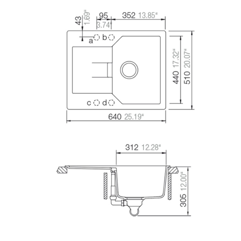 Schock Single Bowl Inset Kitchen Sink, Croma