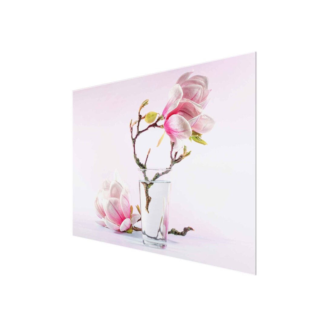 Glasbild Magnolie