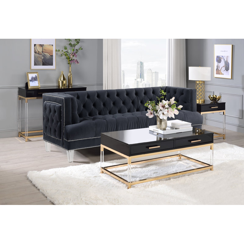 Esmine Contemporary Rectangular Sofa Table,Console table,Hallway table with  metal frame, 31" H x 38" W x 14" D