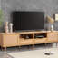 Console multimédia pour téléviseur grand écran: jusqu'à 85 po, pieds en bois massif, meuble télé polyvalent, style moderne