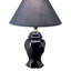 Lampe de table en céramique de 13 po de hauteur, 13 po, en forme d'urne avec finition noire