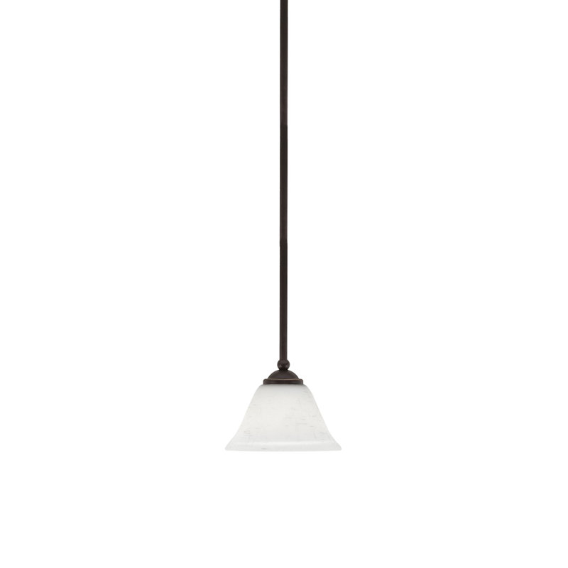 Mini-luminaire suspendu suspendu Zilo, fini granit foncé avec verre de 7 po, Granit foncé