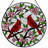 7.8"H Cardinal Blossom Stained Glass Window Panel-1786938479