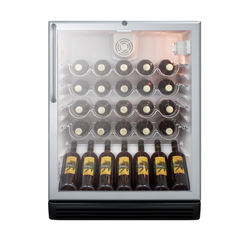 Summit Appliance Single Zone 23.63'' Built-In 36 Bottle Wine Refrigerator with Reversible Door