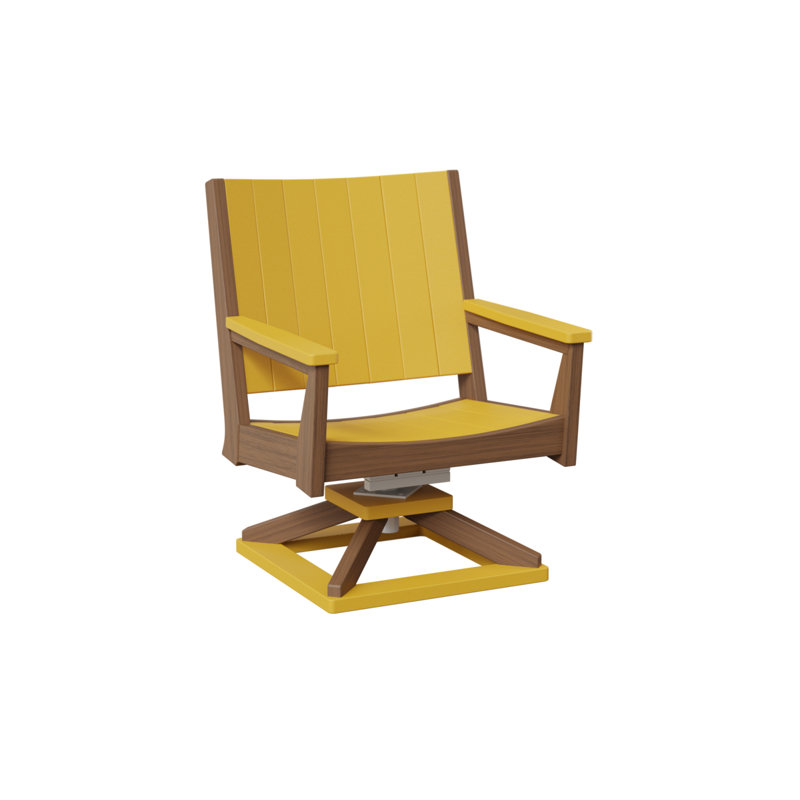 Chaise berçante pivotante berlinois berlinois berlin, Sunburst Yellow Top/Antique Mahogany Base