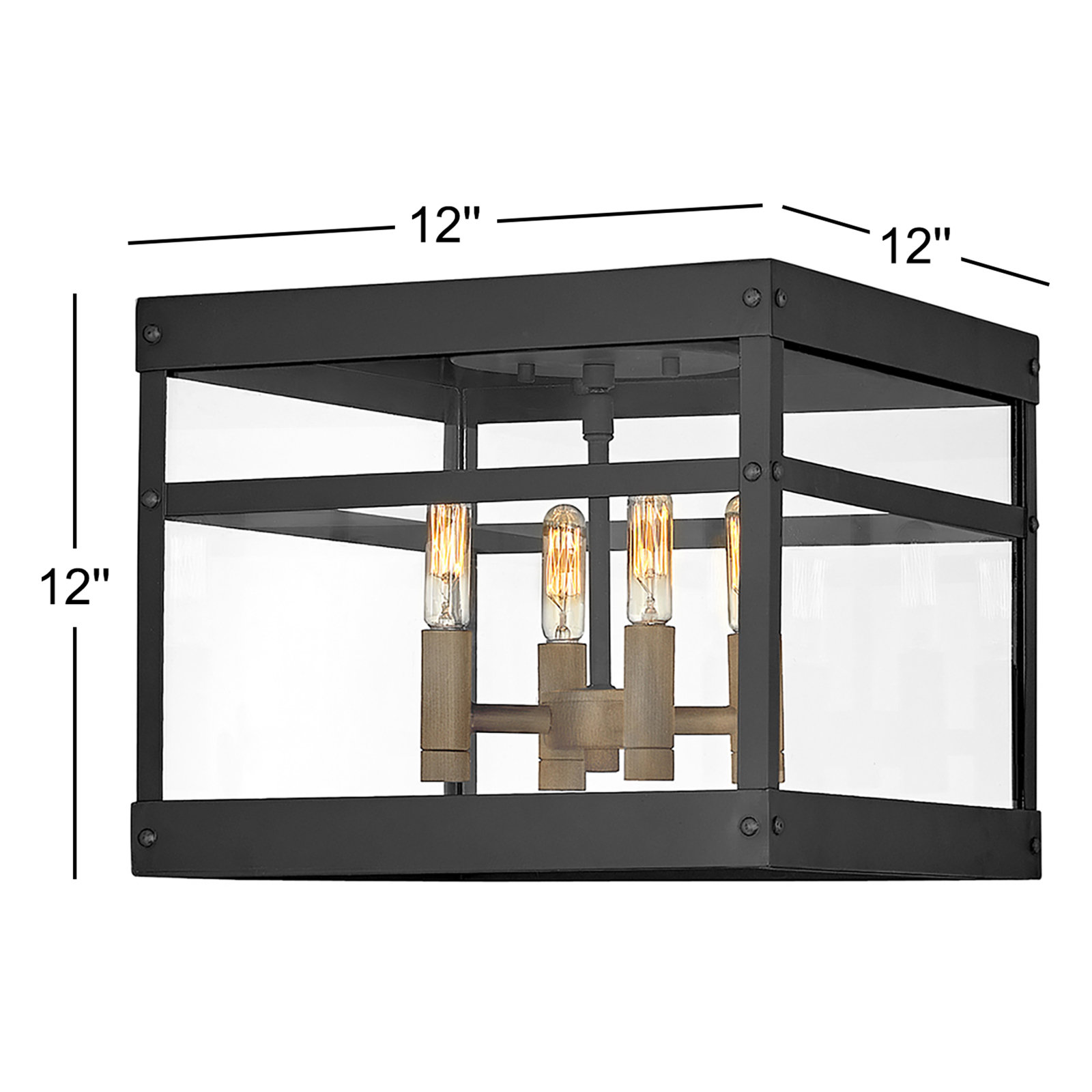 Alcy 4 Light Glass Flush Mount