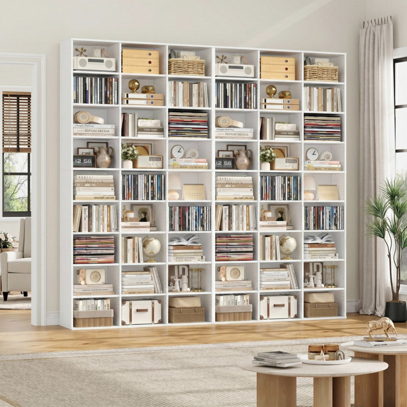 Bibliothèque 74 po H 9 niveaux, Blanc