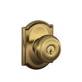 Georgian Knob with Camelot Trim Keyed Entry Lock