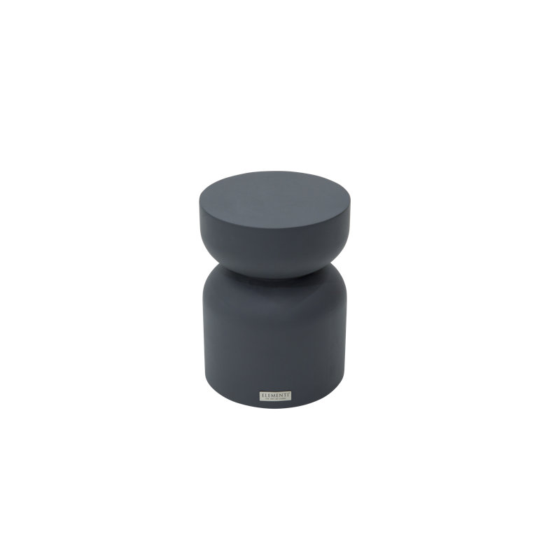 CHRONOS Side Table Small Concrete Round End Table 35 x 35 x 47 cm, Black