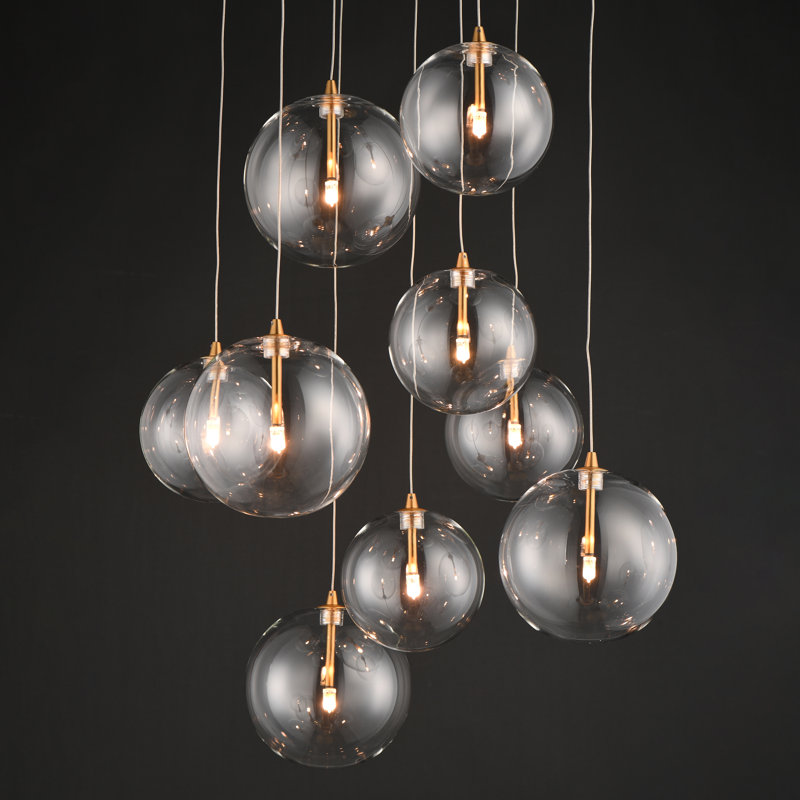 Global-Multi-Light Pendant, Natural Aged Brass