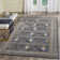 Oriental Machine Woven Polypropylene Area Rug in Blue