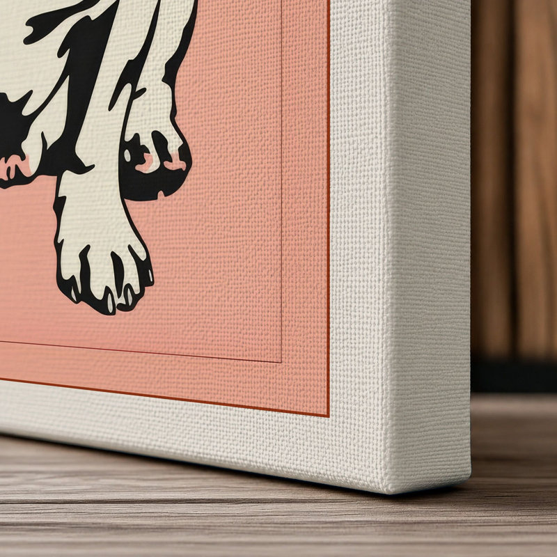 Dapper Bulldog Modern - Wrapped Canvas, 24x16 - 61.0 x 40.6 cm, Cream Border