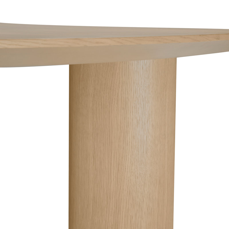 Dining Table Bergman L Natural Oak Veneer - Legs Set Of 3, Oak Wood