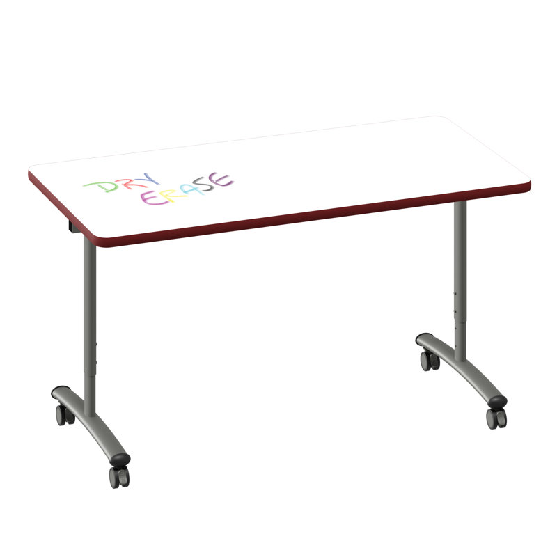 Table rabattable Premium Premium, H 38 po x L 72 po x l 30 po, Blanc / Bleu marine