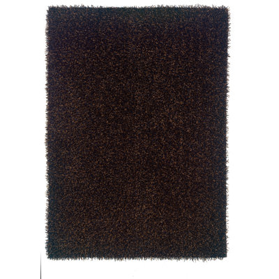 Tapis noir à poils longs fabriqué à la main