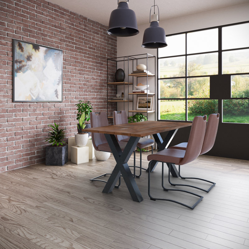 Abdulsamad 4 - Person Dining Set, Brown, Light Grey