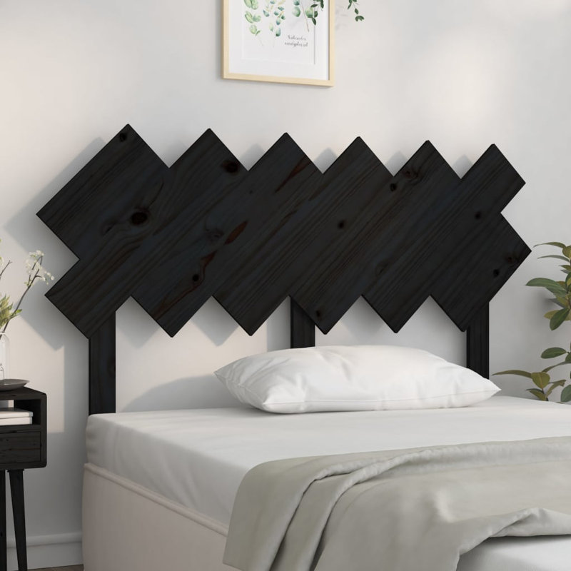 Josleny Solid Wood Headboard, Black