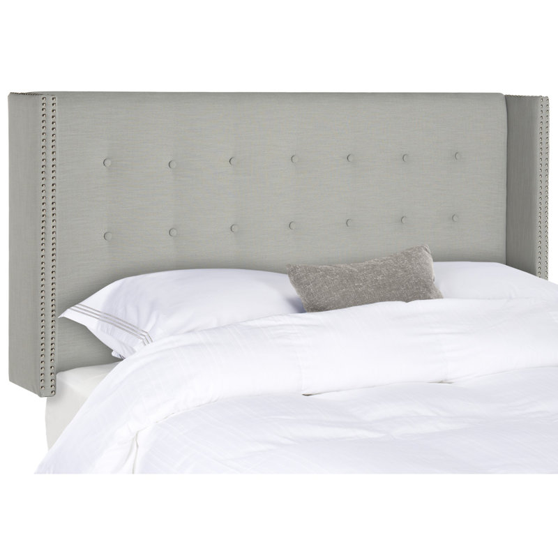 Burch Upholstered Headboard, Queen, Linen Silver