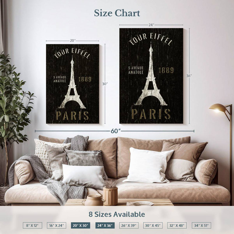 Aime Refurbished Eiffel Tower, 36" H x 24" W