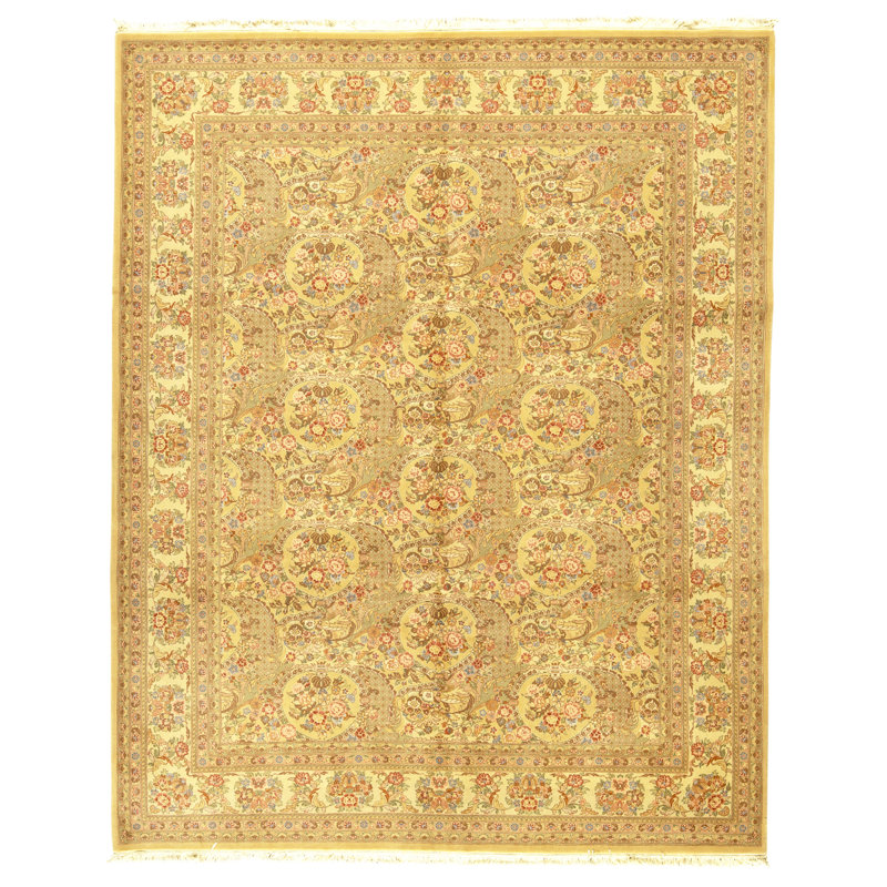 Tapis rectangulaire en laine noué à la main