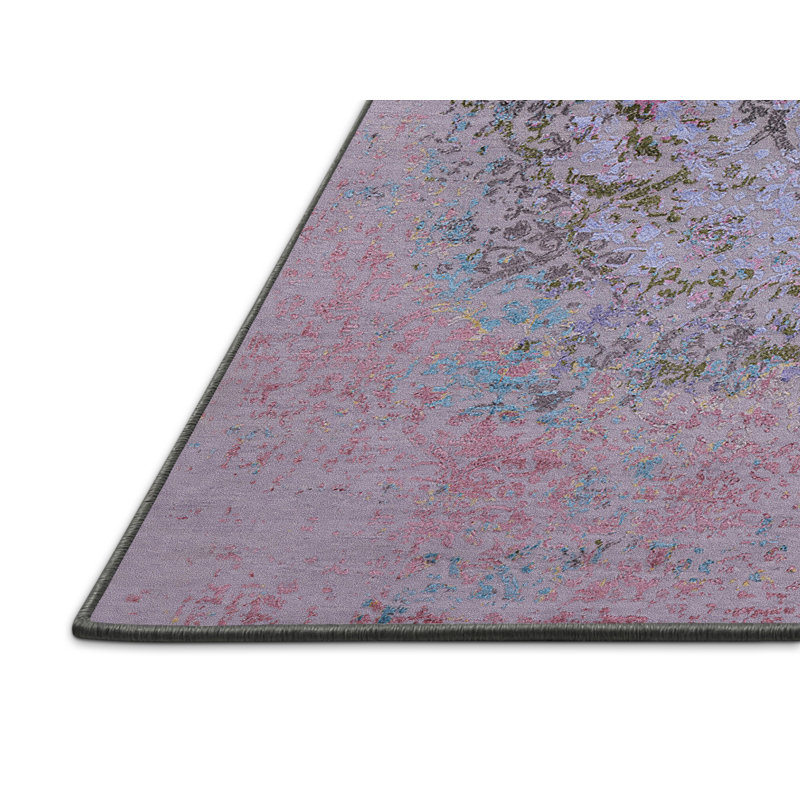 Tapis abstrait rose / mauve, Rectangle 7 pi x 9 pi