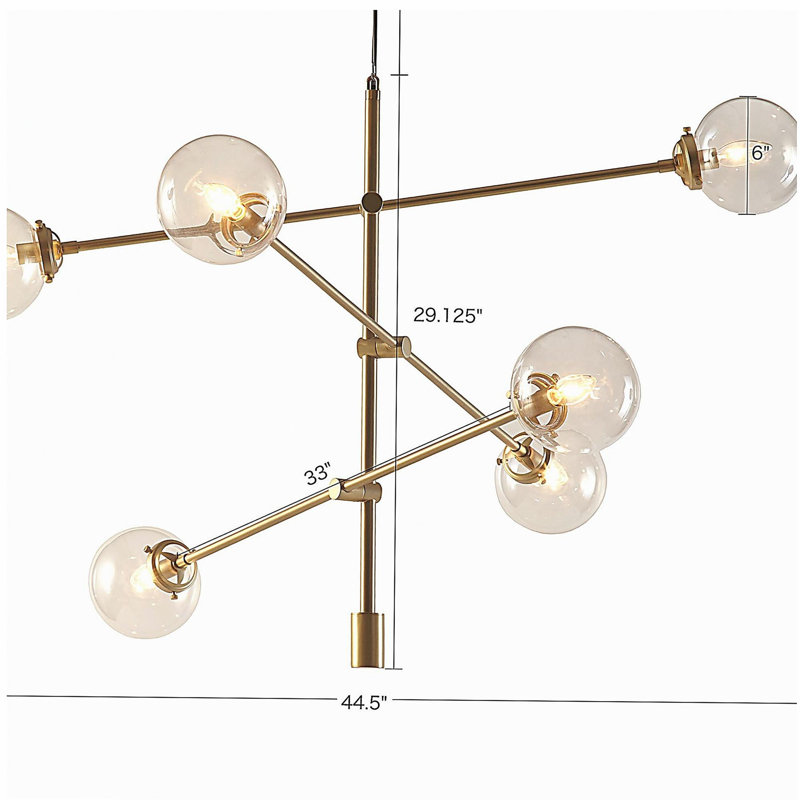 Lustre en métal 6 lumières Cyrus