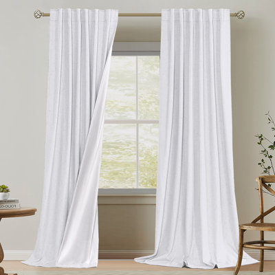 Rideaux 100% occultant en faux lin pour chambre à coucher Isolation thermique texturée Lin