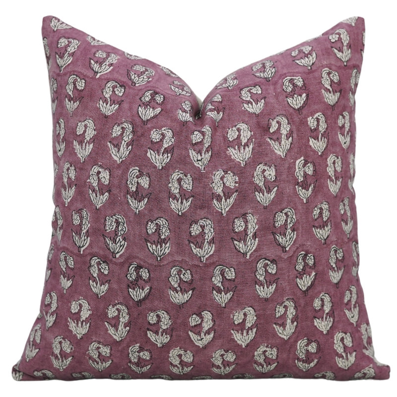 Housse de coussin en coton Floral, H 14 po x l 14 po