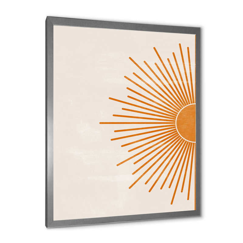 «Orange Sun Print I», photographie sur toile encadrée, H 40 po x l 30 po x 1,5 po, Encadrement argenté