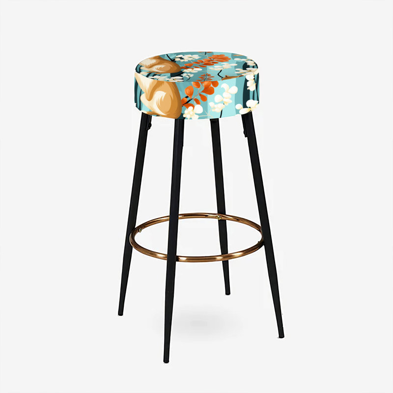 Cute Squirrel Seamless Pattern - Animal Print Bar Stools Set Of 2