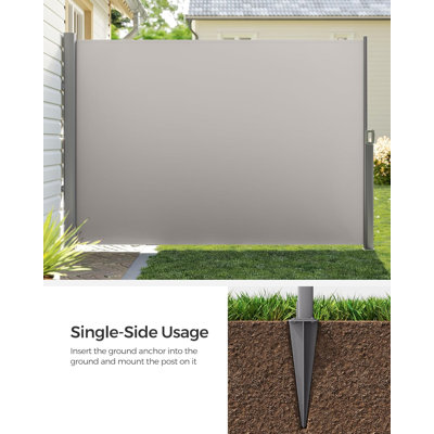 Songmics 11.5cm W x 11.5cm D Steel Cover Retractable Freestanding Awning