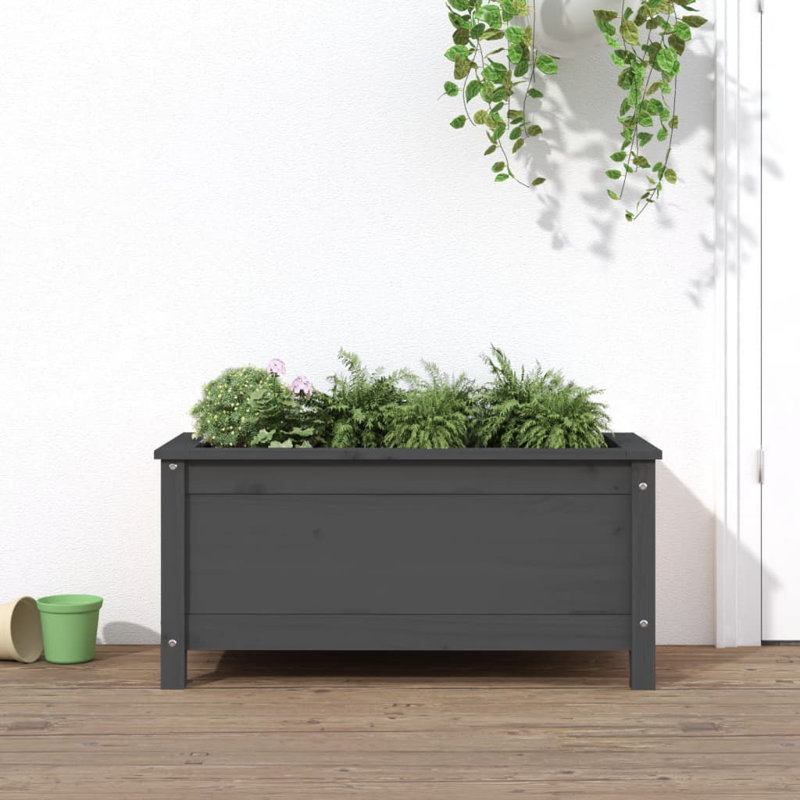 Blaguna Wood Pot Planter, 39cm H x 82.5cm W x 40cm D, Pine, Honey Brown