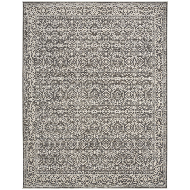 Tapis floral en polyester tissé à la machine Shadows , Rectangle 9 pi x 12 pi