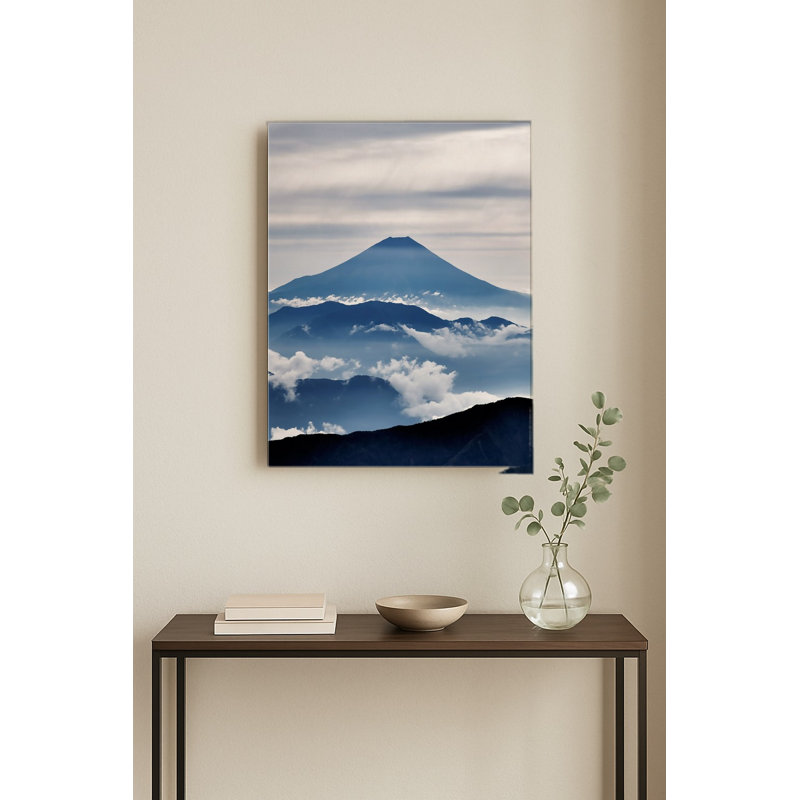 Mont Fuji au-dessus des nuages ​​— Portrait en métal, H 14 po x l 11 po