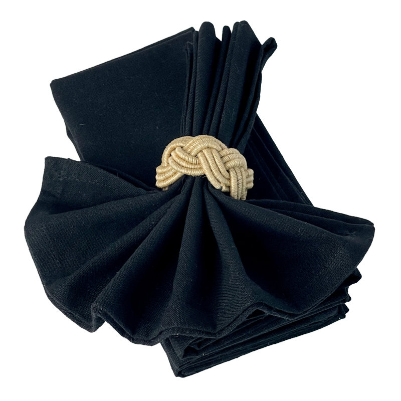 Cotton Square Napkin, Black