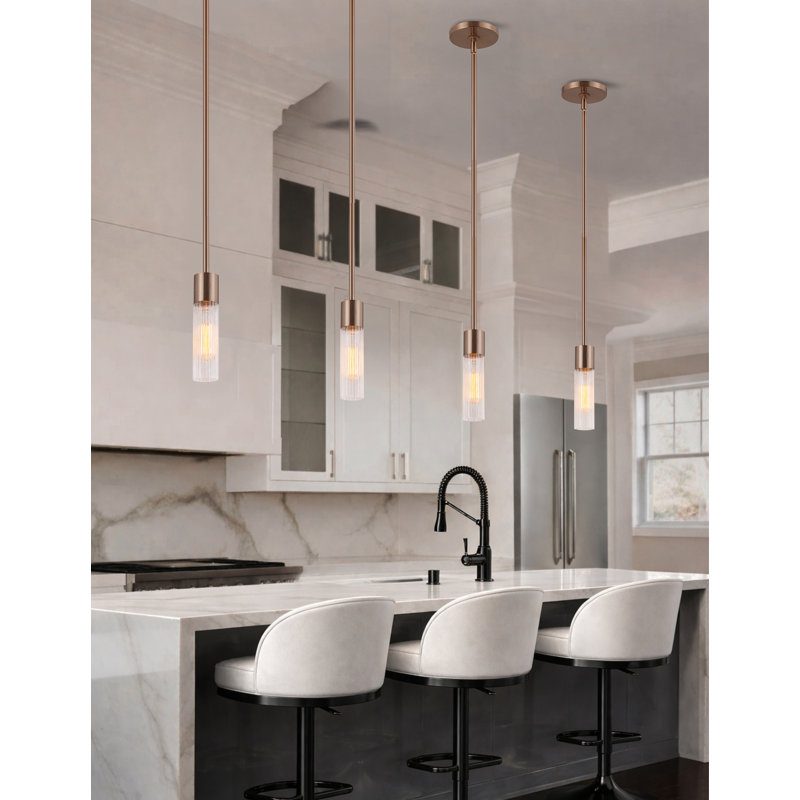 Fusion - luminaire suspendu 1 lumière Rimini - laiton brossé